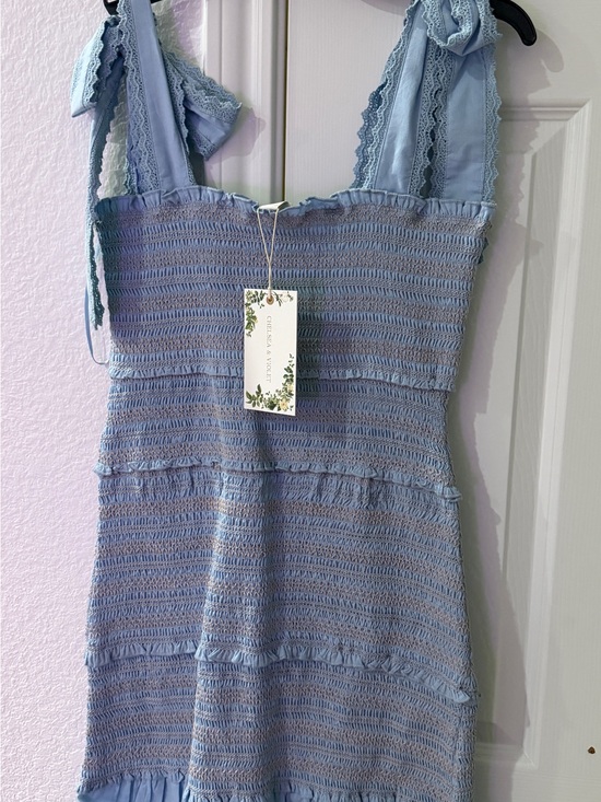 Anthropologie Dresses & Skirts - Anthropologie Pale Blue Smocked Lace-Trim Sundress